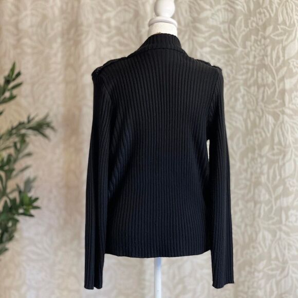 Vintage 90s Kathie Lee Collection Black Knit Faux Fur Jacket Whimsygoth Size S - Picture 6 of 8
